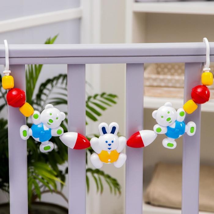 Растяжка на коляску/кроватку «Веселый зоопарк», цвет МИКС, р-р 49-77