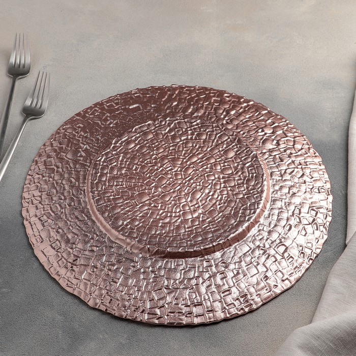 Тарелка подстановочная Magistro «Кринкл», d=33 см, цвет серый