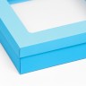 Коробка подарочная складная, упаковка, крышка - дно, бирюзовая, с окном 30×30×8 см