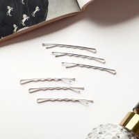 Невидимка для волос "Классика перламутр" (набор 20 шт) 5 см, серебро