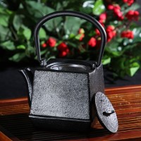 Чайник Доляна «Бокей. Этно», 700 мл, с ситом, с эмалированным покрытием, цвет чёрный