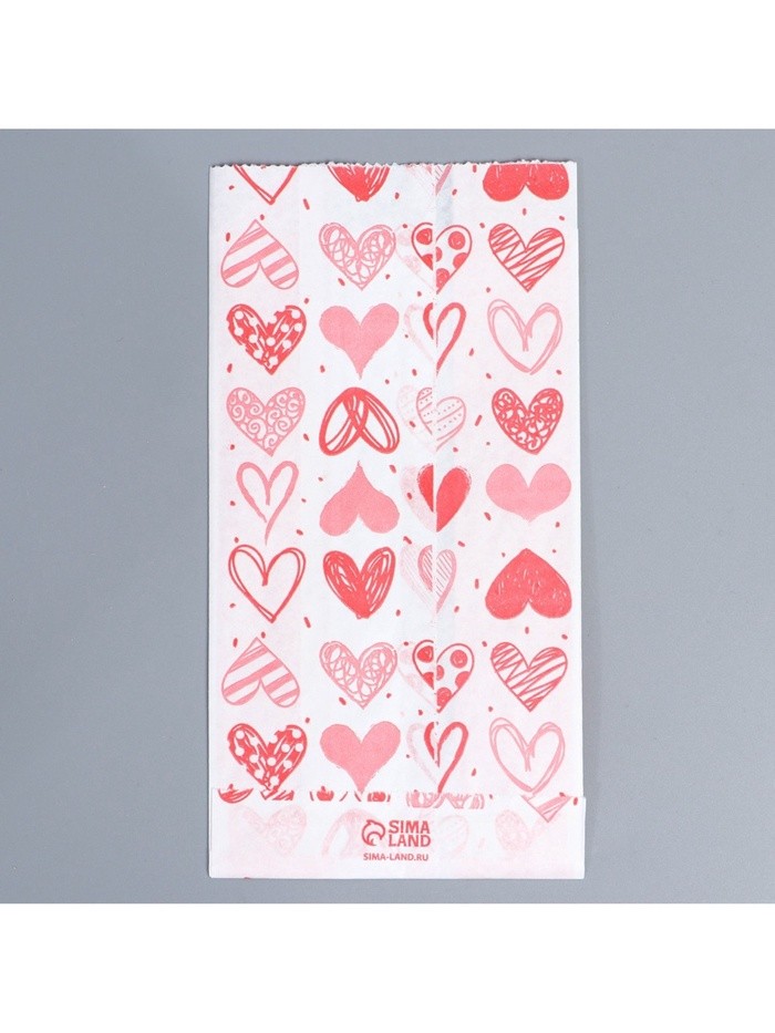 Пакет бумажный фасовочный, упаковка, крафт With Love, 17×10×6.5 см