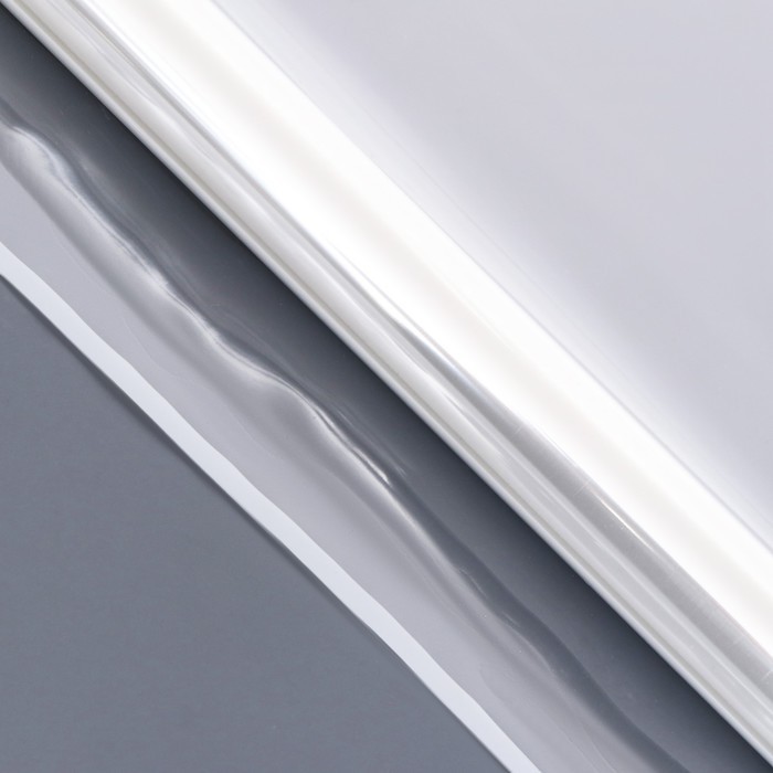 Пленка для цветов и букетов, глянцевая прозрачная «Полоса», 57 ± 2 см × 10 м, белый