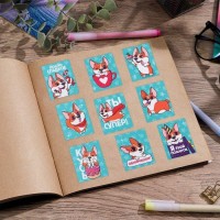 Наклейки бумажные «Пёсик корги» , 11 × 15,5 см