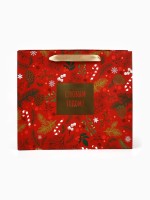 Пакет подарочный новогодний ламинированный «Время волшебства», ML 27×23×11.5 см