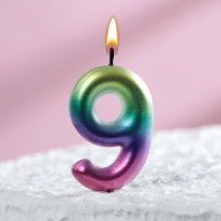 Свеча в торт «Цифра 9», 5.5 см