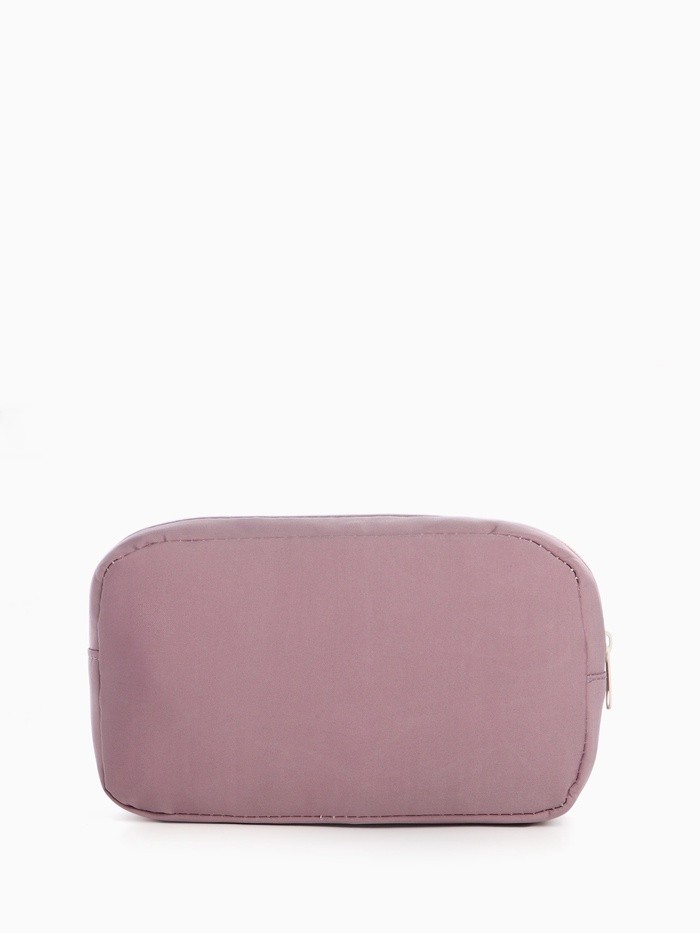 Косметичка-пенал на молнии с отделами, с прозрачным карманом, сиреневая