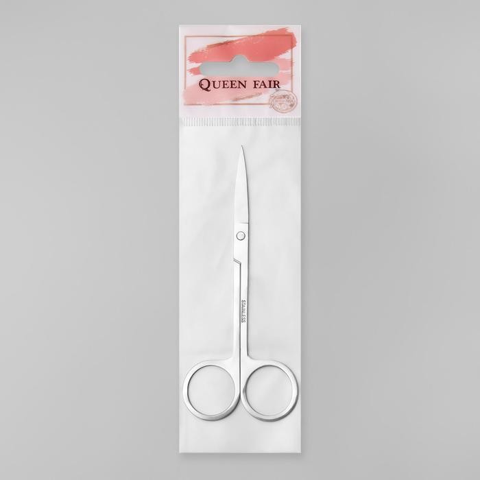 Ножницы маникюрные, прямые, широкие, 12 см, цвет серебристый