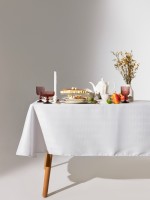 Скатерть «Этель» Shine, овал, 150×220±3 см, 192 г/м², хлопок с ВГМО, белая