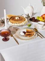 Скатерть «Этель» Shine, овал, 150×220±3 см, 192 г/м², хлопок с ВГМО, белая