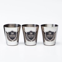 Стопки в чехле «За защитника отечества»: нержавеющая сталь, набор 3 шт. × 30 мл