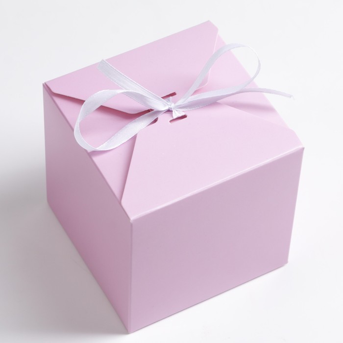 Коробка складная розовая, 10 х 10 х 10 см