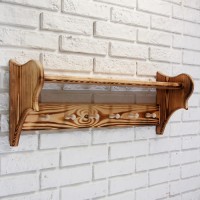 Полка - вешалка для бани и сауны, настенная, 72×23×17 см, липа, 6 крючков, «Добропаровъ»