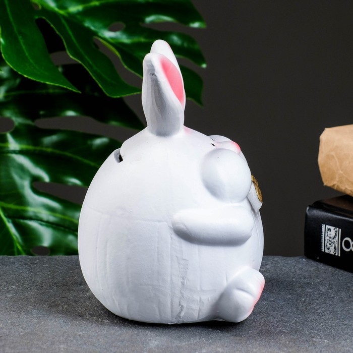 Копилка "Заяц пухлый" белый, 15см Копилка "Заяц пухлый" белый, 15см