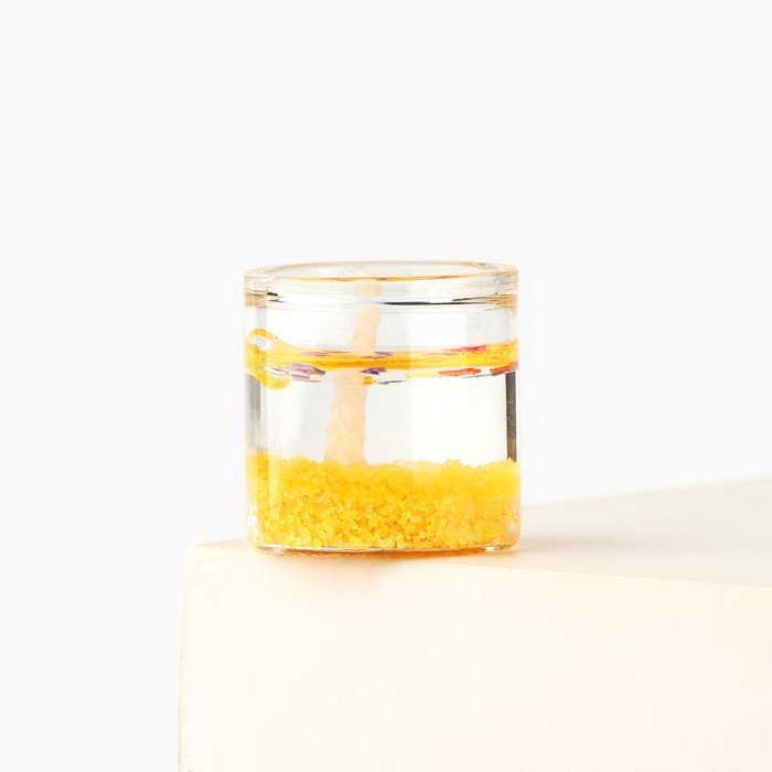 Новогодняя свеча гелевая в стакане Зима это ..«Новый год: Золотой шик», без аромата, скретч-слой, 2,5 х 2,5 х 2,5 см