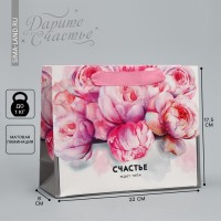Пакет подарочный ламинированный, упаковка, «Счастье ждёт тебя» 22×17.5×8 см