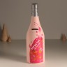 Копилка керамика "Бутылка шампанского - Игристое настроение" розовая 9,5х9,5х30 см