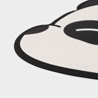 Коврик для дома Доляна «Панда», 40×60 см, чёрно-белый