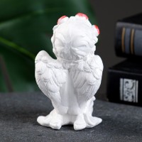 Фигурка гипс «Ангелочек с розой», перламутр, 8×4.5×5 см