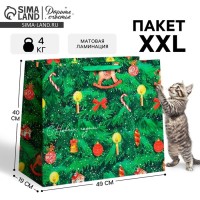Пакет подарочный новогодний ламинированный «С Новым годом!», XL 49×40×19 см