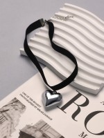 Чокер «Стиль» сердце, цвет серебро, 30 см