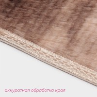 Коврики для ванной и туалета Доляна «Пушистик», 2 шт., 38×40, 40×60 см, коричневые