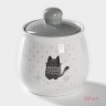 Набор сервировочный Доляна «Уютные коты», 2 предмета: молочник 270 мл, сахарница 310 мл, белый, серый