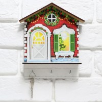 Ключница настенная новогодняя «Новогодний дом», на Новый год