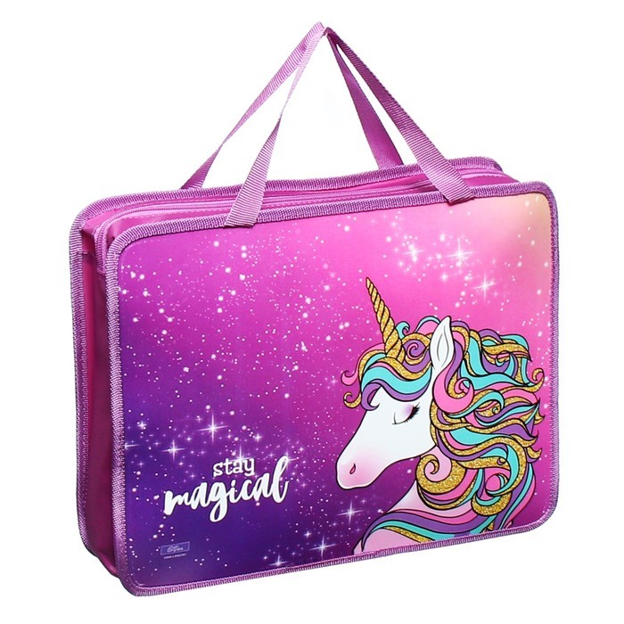 Папка для труда, А4, пластиковая, 33×26×7.5 см «Единорог»