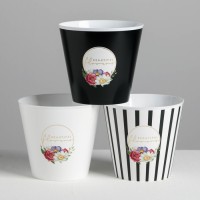 Набор кашпо для цветов 3 в 1 «Beautiful», тиснение, 0.8 л, 11×12 см