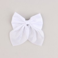 Бант для волос белый школьный «Фея» на заколке,11,3 х 12,6 см