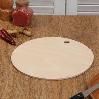 Доска разделочная деревянная "Круг с ручкой", 25×25×0,6 см