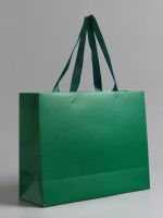 Пакет подарочный ламинированный горизонтальный «Изумрудный», 32×25×11 см