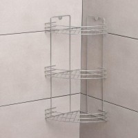Полка для ванной угловая 3-х ярусная, 19×19×41 см, цвет хром