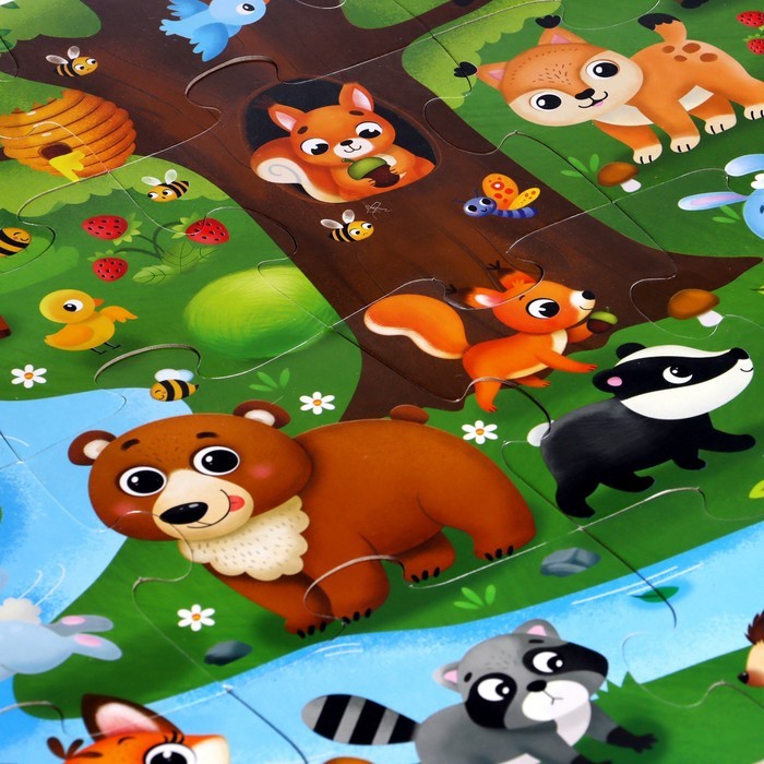 Напольный пазл «Лес и его жители», 20 крупных деталей