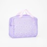 Косметичка-сумка на молнии для бассейна, с ручками, с принтом «Подсолнух», сиреневая