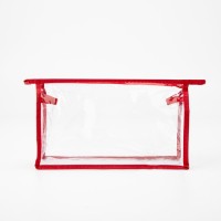 Косметичка на молнии маленькая, красная