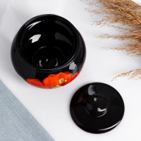 Горшочек "Подарочный" мак на черном, 0,33л