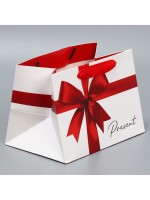 Пакет подарочный с широким дном, упаковка, «Подарок», 20×14×13 см