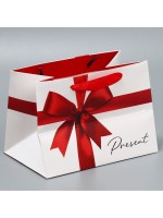 Пакет подарочный с широким дном, упаковка, «Подарок», 20×14×13 см