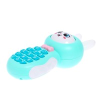Музыкальный телефончик «Милый зайка», звук, свет, цвет голубой
