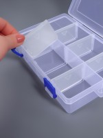 Органайзер для хранения мелочей, с подвесом, передвижные перегородки, 8 секций, 20×13.5×4.5 см, прозрачный