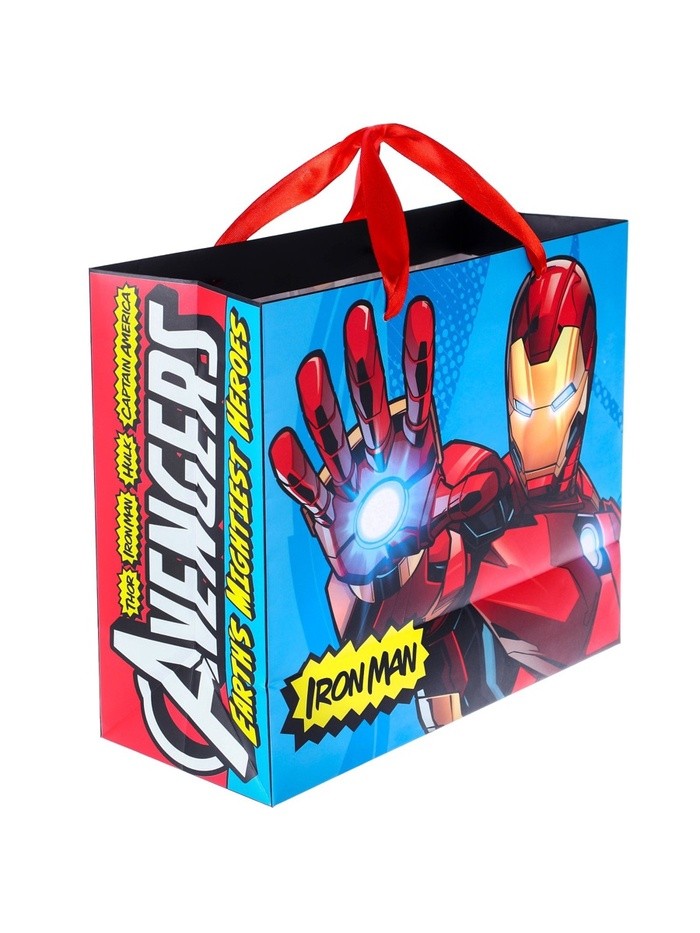 Пакет подарочный «Железный человек», 23×27×11.5 см, упаковка, Мстители
