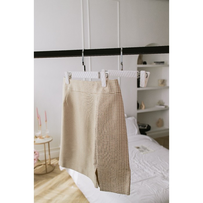 Вешалки для брюк и юбок LaDо́m Eliot, 29×15 см, 3 шт., с зажимами, белые