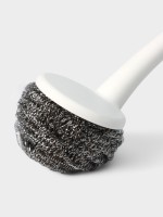 Щётка для мытья посуды с металлической губкой Raccoon Breeze, удобная ручка, 30×6 см