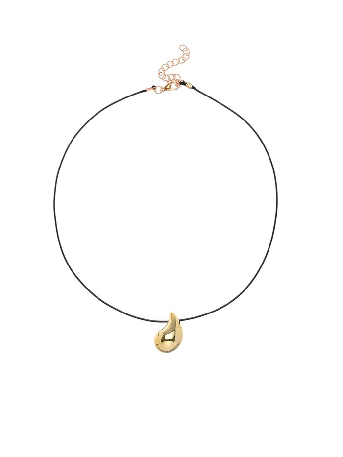 Кулон на шнурке «Капля» тренд, цвет золото, 40 см