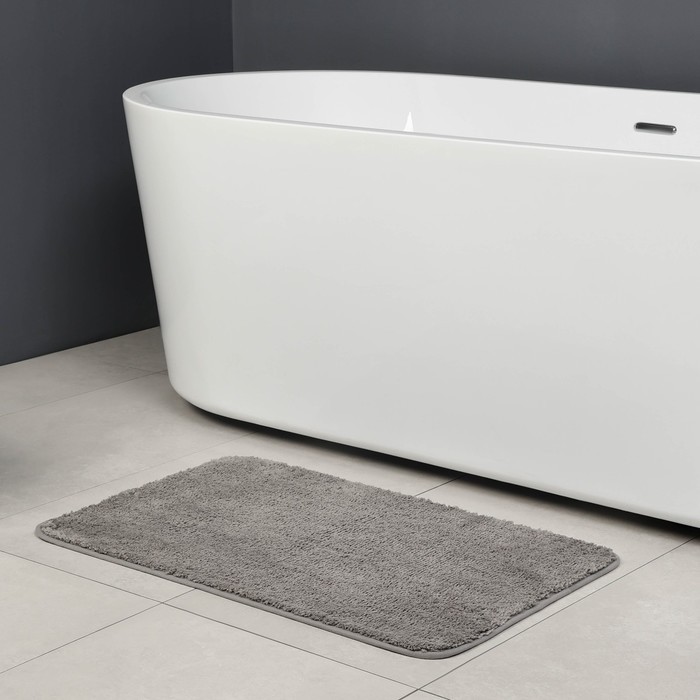 Коврик для дома Доляна «Нина», 50×80 см, ворс короткий, серый