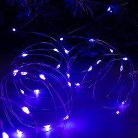 Гирлянда «Нить» 10 м роса, IP20, серебристая нить, 100 LED, свечение фиолетовое, 12 В