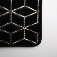 Набор ковриков для ванны и туалета Доляна «Геометрик», 3 шт.: 35×40, 40×50, 50×80 см, чёрный