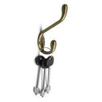 Крючок мебельный ТУНДРА TKd=034, двухрожковый, золото/черный
